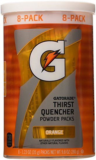 Gatorade Thirst Quencher Orange Flavored Powder Packs - 8 Packets 1.23 Ounce per Packet (35 grams) Net Wt. 9.8 Ounce (280 grams)