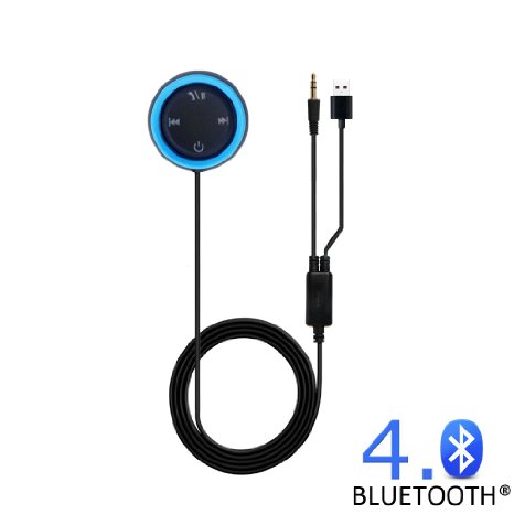 Bluetooth Car Kit for BMW AUX Line-In Wireless Bluetooth 40 Car Adapter Hands-Free Calling Music Stream Audio Adaptor for iPhone iPod Android Smartphone - Built-in Microphone CVC Noise Cancelling