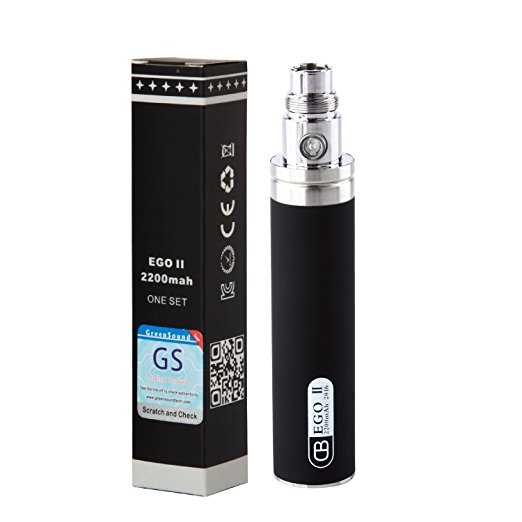 [Authentic Agent to Sell GS Batteries]- One Piece/ Ego II Battery 2200mah Huge capacity E-cigarette Batteries 510 E-Shisha E-Cigarette Nicotine Free by Discoball® (Black)