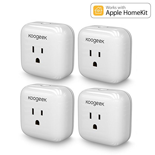 Koogeek Smart Plug, WiFi, for Apple HomeKit with Siri, Electronics Controller on 2.4Ghz Network (4 Packs)