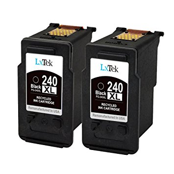 LxTek Remanufactured Ink Cartridge Replacement For Canon PG-240XL 240 XL CL-241XL 241 XL (2 Black) High Yiel For Canon PIXMA MG3620 MG3520 MX472 MX532 MG3522 MG3220 MX432 MX452 MX522 MX392 MX512