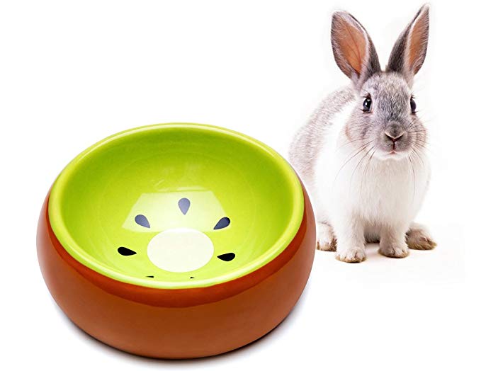 Mkono No-Tip Ceramic Rabbit Food Bowl Feeder for Guinea Pig Hamster Chinchilla