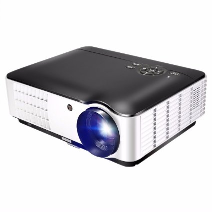 2800 Lumens Video Projector, ELEGIANT LED Multimedia Projector Built-in Speaker, Support 1080P AV/HDMI/USB/VGA/ATV, Compatible with Home Cinema Theater TV Laptop Game iPad iPhone Android Smartphone