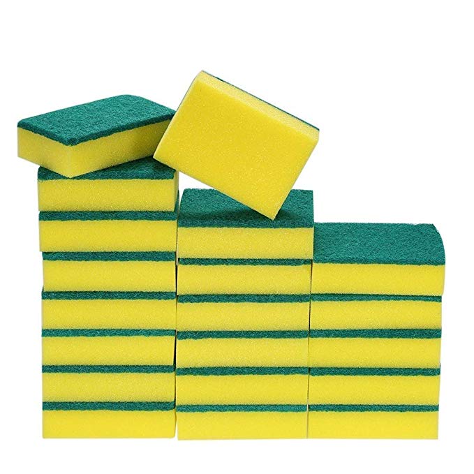 Esonmus 20 Pack Multi-Use Heavy Duty Scrub Sponge Extra Thin Magic Cleaning Sponges Eraser Sponge For Kitchen Bathroom Furniture Leather Car & Steel