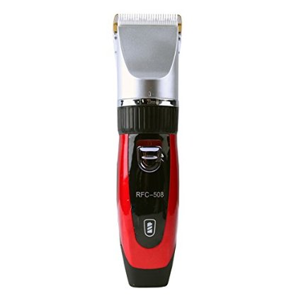 Surker Red Black Electric Detailer Powerful Rotary Motor Hair Clipper Hair Trimmer Rechargeable Salon Wireless Cordless Child&adult Two Battery Rfc-508