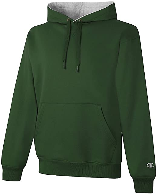 Champion mens Cotton Max 9.7 oz. Pullover Hood - X-Large - Team Dark Green