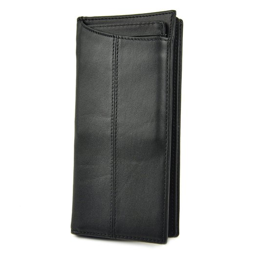 Leaokuu Mens Genuine Leather Bifold Wallet Organizer Checkbook Card Case