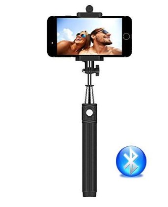 Selfie Stick Kiwii Bluetooth Selfie Stick with built-in Remote Shutter with Adjustable Phone Holder for iPhone 6s 6 Plus iPhone 5 5s 5c Android