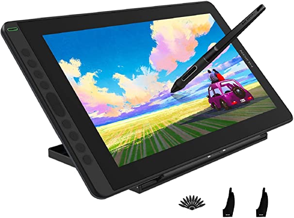 HUION 2021 Kamvas 16 Graphic Drawing Monitor 15.6 Inch Full-Laminated Pen Display Tilt Function 8192 Battery-Free Stylus, 10 Shortcut Keys, Stand Included, Blue