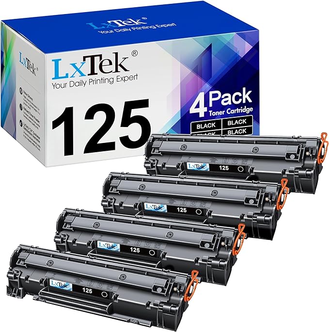 LxTek Compatible Toner Cartridge Replacement for Canon 125 CRG-125 3484B001 to use with ImageClass MF3010 ImageClass LBP6000 ImageClass LBP6030w Laser Printer (Black, 4 Pack-High Yield)