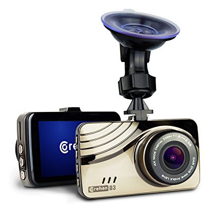 Full HD Car Dash Cam – Corehan 1080P H.264 170 Degrees Wide Angle Lens Dashboard Camera Dvr with 3” LCD Screen G Sensor Night Vision WDR Audio Loop Recording
