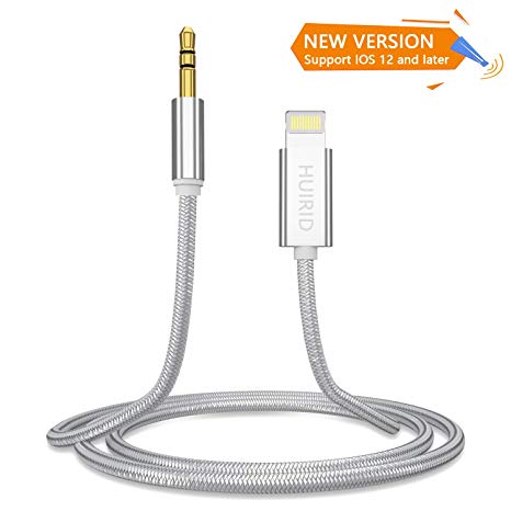 Aux Cable Compatible with iPhone X, HUIRID iPhone XS iPhone 8 Car AUX Cable to 3.5mm iPhone Aux Adapter for iPhone XS/XS Max/X/8/8 Plus/7/7Plus,iPod,iPad,Headphone,Stereo,Speaker