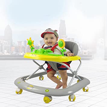 Dash Butterfly Baby Walker, Walker Baby 6-18months boy, Walker, Activity Walker with 3 Position Adjustable Height and Music & Light, (Capacity 20kg | Yellow)