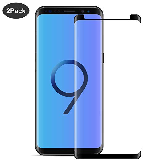 ONSON Galaxy S9 Plus Screen Protector, Samsung Galaxy S9 Plus Tempered Glass 3D Screen Protector, 9H Hardness,Bubble Free, Anti-Fingerprint HD Screen Protector Film（2 Pack）