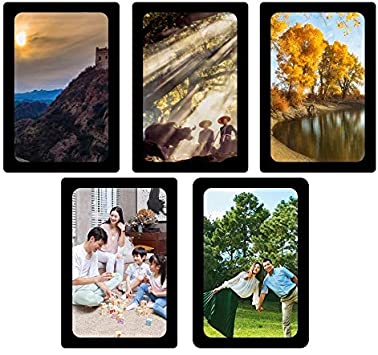 sooard Magnetic Photo Frames, 5 Pack Magnetic Picture Frame 5x7 inch for Refrigerator, Cabinet, Locker,Dishwasher & Other Metallic Surfaces (Black)