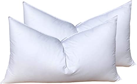 Pillowflex Set of 2 Synthetic Down Alternative Pillow Inserts for Shams (12 Inch by 16 Inch)