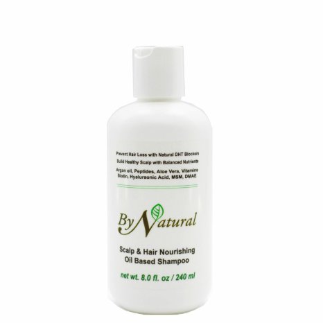 ByNatural Scalp & Hair Nourishing Oil Based Shampo, Hair Loss Prevention-Multi Natural DHT Blockers, Nourish with Peptides, Argan Oil, Hyaluronic Acid, Lecithin, Vitamins(Trial Size 2 fl. oz/60 ml)
