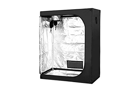 MELONFARM 48"x24"x60" Mylar Hydroponic Grow Tent for Indoor Plant Growing with Removable Floor Tray