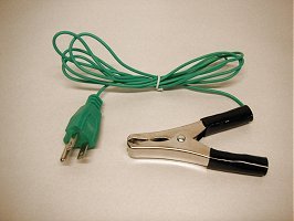 GROUNDING CORD | 6-foot long, 3-prong with Large Clamp 1 inch opening