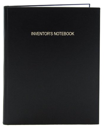 BookFactory® Black Inventor's Notebook - 96 Pages (.25" Grid Format), 8 7/8" x 11 1/4", Black Cover, Smyth Sewn Hardbound (LIRPE-096-LGR-LKT5)
