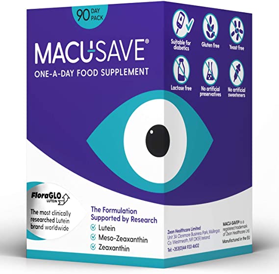 Macu-SAVE Food Supplement for Macular Health with Meso-Zeaxanthin/Lutein and Zeaxanthin - 90 Capsules