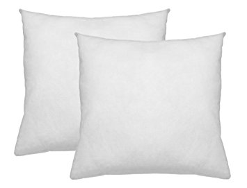 Euro Pillows 28 x 28 in Set of 2 Square Pillow Inserts for Decorative 26 x 26 Bed Pillow Shams - Hypoallergenic Down Alternative - Crafted in USA - Deluxe Home 2-Pack (Fits 26 x 26 Sham or Smaller)