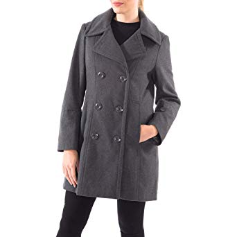 alpine swiss Norah Womens Wool Blend Double Breasted Peacoat