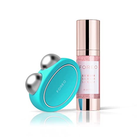 FOREO Bundle: BEAR Mint App-connected Microcurrent Facial Toning Device   SERUM Micro-Capsule Youth Preserve