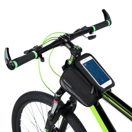 BicycleStore 3 in 1 Design Waterproof Cycling Bike Bicycle Front Bag Top Tube Frame Bag Pannier Double Pouch for 5.7 inch Cellphone Phone