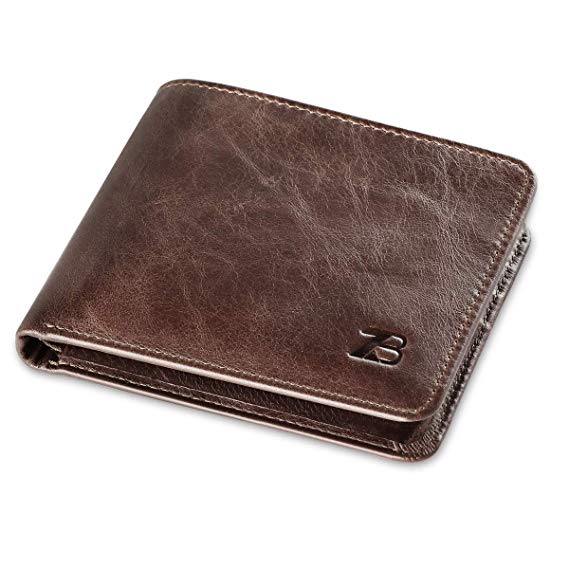 Oil Wax process top layer Cowhide RFID Business wallet