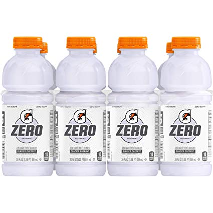 Gatorade Zero Sugar Thirst Quencher, Glacier Cherry, 20oz Bottles, 8 Count