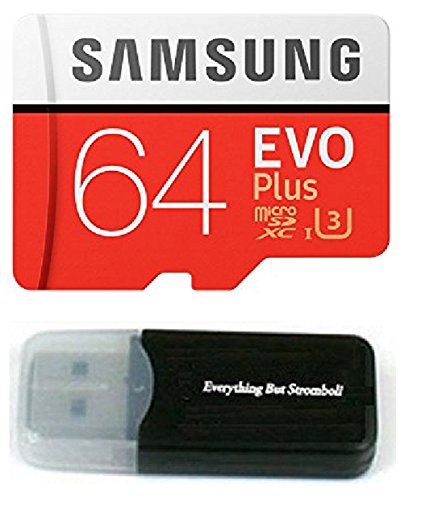 64GB Samsung Evo Plus Micro SD XC Class 10 UHS-1 64G Memory Card for Samsung Galaxy S8, S8 , Note 8, S7 Edge, S5 Active, S4, S3, Cell Phones with Everything But Stromboli Card Reader  (MB-MC64DA/AM)