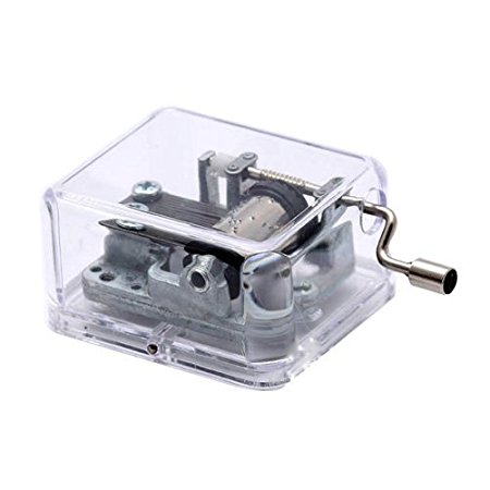Unique Transparent Musical Box Acrylic Hand Crank Music Box, Melody Castle in the Sky