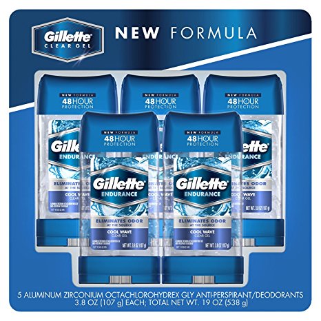 Gillette Endurance Cool Wave Clear Gel Anti-Perspirant, 19 Ounce