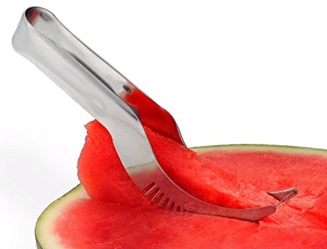 Watermelon Slicer Cutter & Server - Stainless Steel - Professional Grade - Dishwasher Safe - Perfect Gift for Family & Friends - FASTEST and EASIEST way to ENJOY your fruit