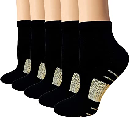 Copper Plantar Fasciitis Compression Socks For Men & Women-5/7 Pairs-Fit for Sports, Athletic, and Travel