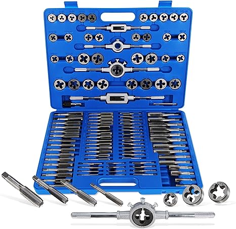 ABN Large Tap and Die Set Standard - 110 Piece Bolt and Pipe SAE Tap Sets for Threading