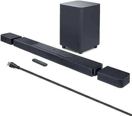 JBL BAR 1300X PRO 11.1.4 Soundbar with 12 in. Wireless Subwoofer Detachable Rear Speakers and 2m 8K Ultra High Speed HDMI Cable