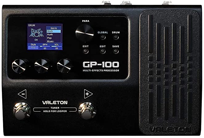 Valeton GP-100 Multi-Effects Processor Guitar Bass Multi Effects Pedal with 140 Built-in Effects 100 Drum Rhythms Amp Modeling IR Cabinets Simulation Looper OTG USB Audio Interface Expression Pedal