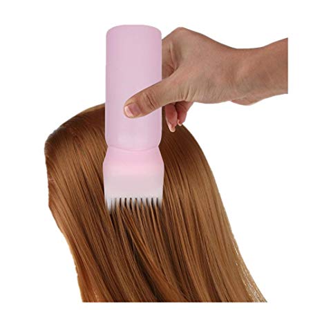 Tonsee Hair Dye Bottle Applicator Brush Dispensing Salon Hair Coloring Dyeing (Pink)