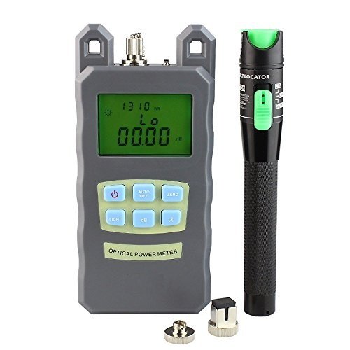 Goeco -70 to  10dbm Fiber Optic Cable Tester FC SC & 2.5mm 20mw Red Light Visual Fault Locator with Sc and Fc Connector