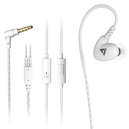 Sound Intone S1 In-Ear Mini Lightweight Wired Earbuds EarphonesSportsRunningGymHikingJoggerExerciseHeadphones with In-Line MicrophoneHeadsets for IphoneIpodand All Android SmartphonesHeadphonewhite