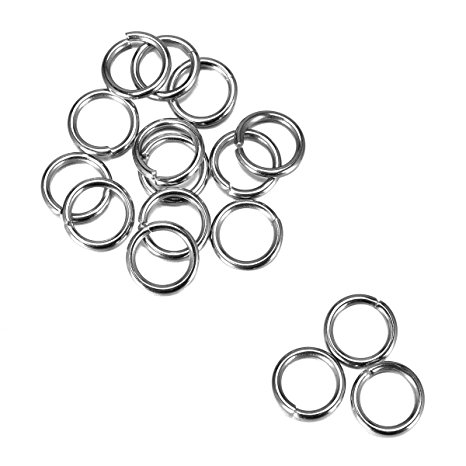 Housweety 200PCs Silver Tone Stainless Steel Open Jump Rings 10mmx1.4mm