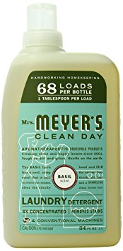 Mrs. Meyer's 68 Load 4x Laundry Detergent, Basil, 34 Fluid Ounce