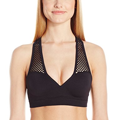 Mae Women's Open Mesh Racerback Push-Up Bralette