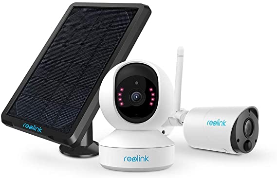 REOLINK Wireless Security Camera System Bundle: 1080P Soalr Battery Powered Outdoor Security Camera, 3MP HD Indoor WiFi Camera, 2-Way Talk/Night Vision/Support Alexa and Google Assistant