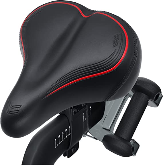 Crostice Wide Bike Seat Compatible with Peloton Bike & Bike Plus, Upgraded Comfort Bike Seat Cushion for Women & Men, Extra Oversize Big Saddle Seat Cover Pad Replacement, Accessory for Bikes