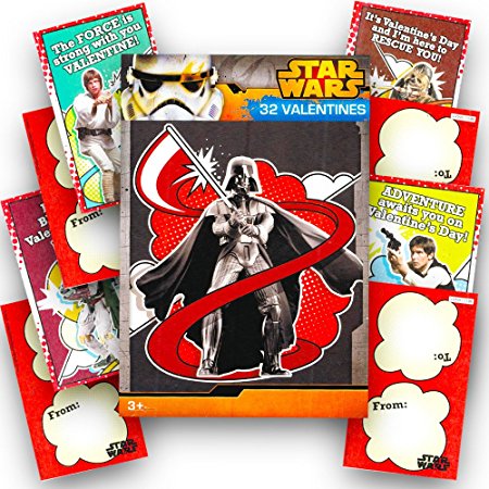 Paper Magic 32CT Showcase Star Wars Kids Classroom Valentine Exchange Cards
