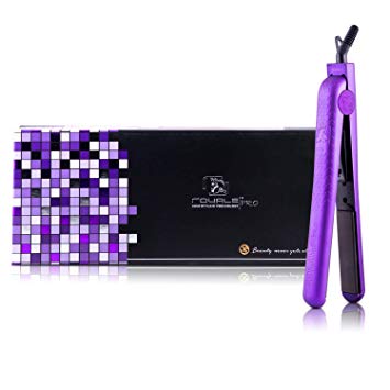 Royale Classic Diamond Deep Purple Soft Touch Professional Flat Iron Hair Straightener - 100% Ceramic Tourmaline Plates - Nano & Floating Plate Technology - Far-Infrared Heat - Anti-Static, Anti-Frizz