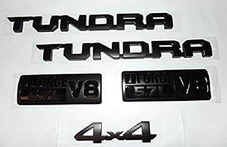 OEM TOYOTA TUNDRA BLACK-OUT SOLID EMBLEM SET OF 5 (NOT OVERLAYS) W/ 4X4 EMBLEM